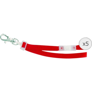 Set 5buc Banda textila pentru ecuson 10mm, Rosu